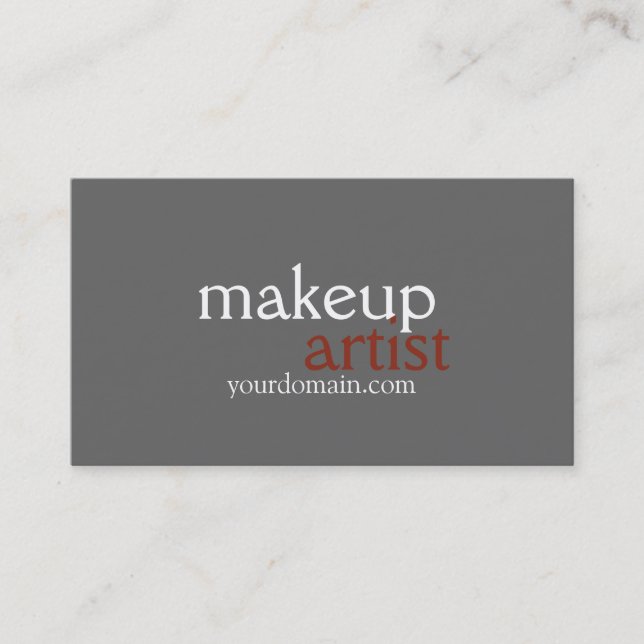 Gray Makeup Artist Business Card (Front)