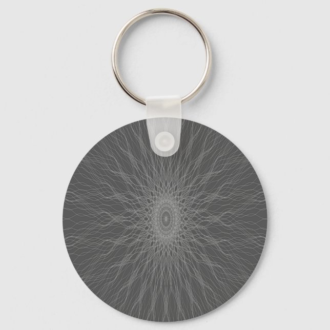 Gray mandala rays keychain (Front)