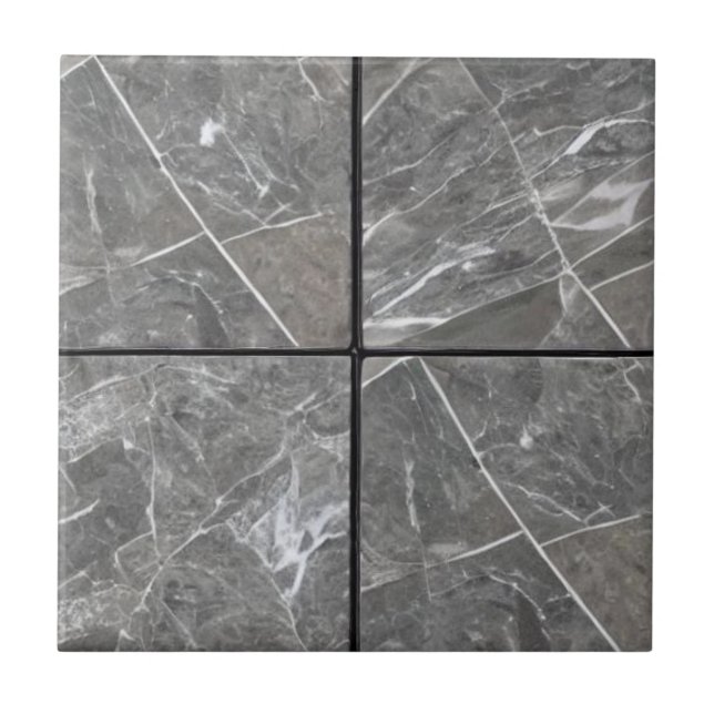 Gray marble 4 squares ceramic tiles (Front)