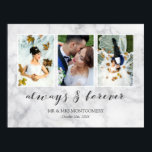 Gray Marble Always & Forever Wedding Photo Collage Poster<br><div class="desc">Beautiful wedding photo collage with three of your photos inside thin white frames on a gray marble print. Always & forever written in a wonderful dark gray calligraphy script. Personalize with three wedding photos,  your names,  and wedding date!</div>