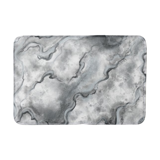 Gray Marble Bath Mat Rug (Front)