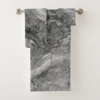 Gray marble bath towel set