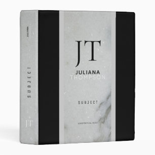 gray marble & black mini binder