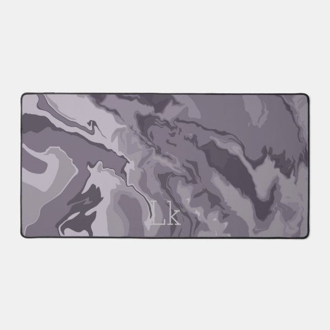Gray Marble Color  Desk Mat (Front)