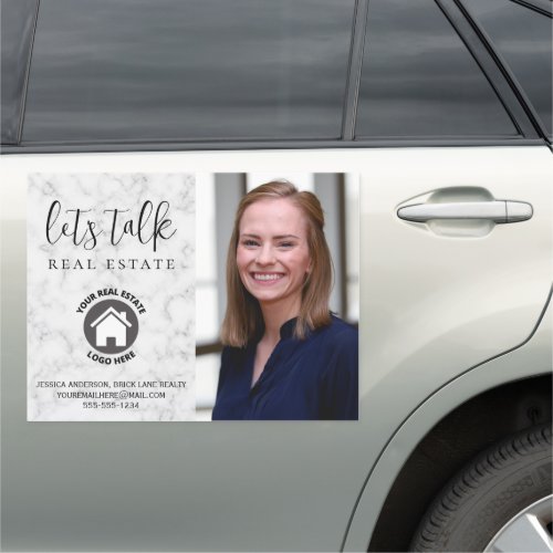 Gray Marble Contact Info Photo Realty  Car Magnet