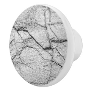 Gray Marble Dappled Concrete Ceramic Knob