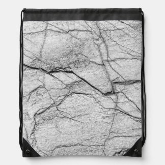 Gray Marble Dappled Concrete Drawstring Bag