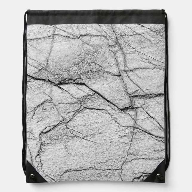 Gray Marble Dappled Concrete Drawstring Bag (Front)