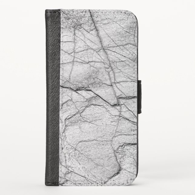 Gray Marble Dappled Concrete iPhone Wallet Case (Front)