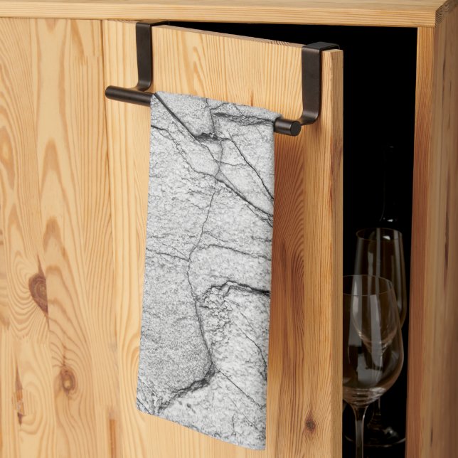 Gray Marble Dappled Concrete Kitchen Towel (Thirds Fold)