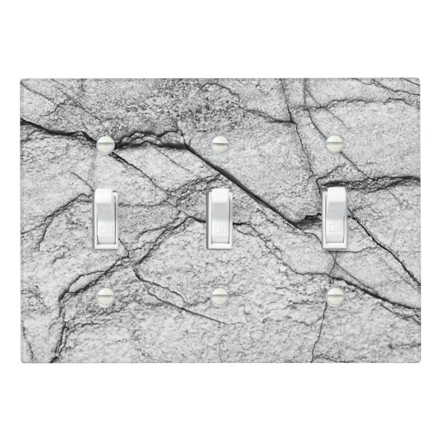 Gray Marble Dappled Concrete Light Switch Cover (In Situ)