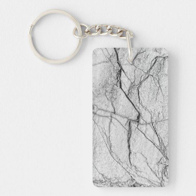 Gray Marble Dappled Concrete Look  Keychain (Front)