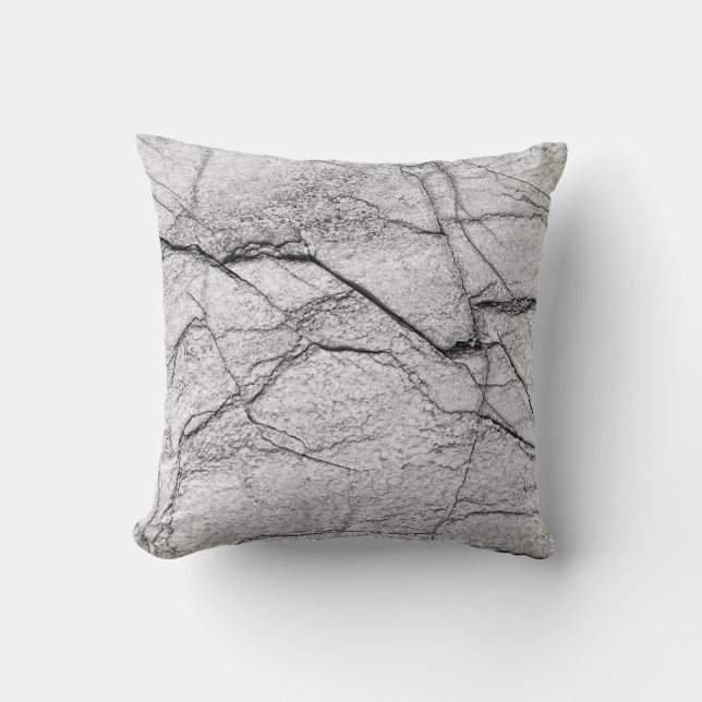 Gray Marble Dappled Concrete Throw Pillow (Front)