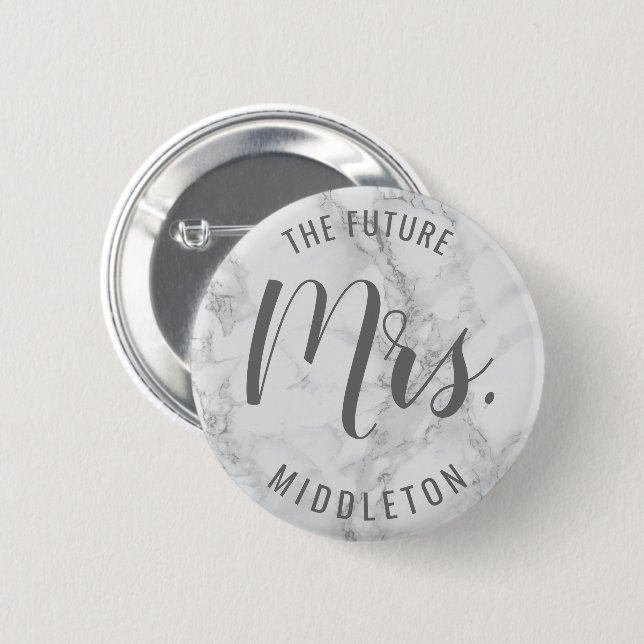 Gray Marble - Future Mrs. Button (Front & Back)