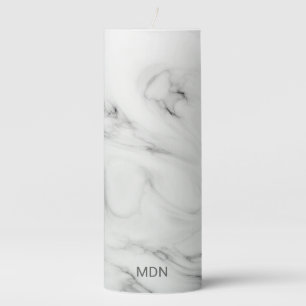 Gray Marble Geode with Monogram Pillar Candle