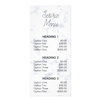 gray marble granite modern salon service menu