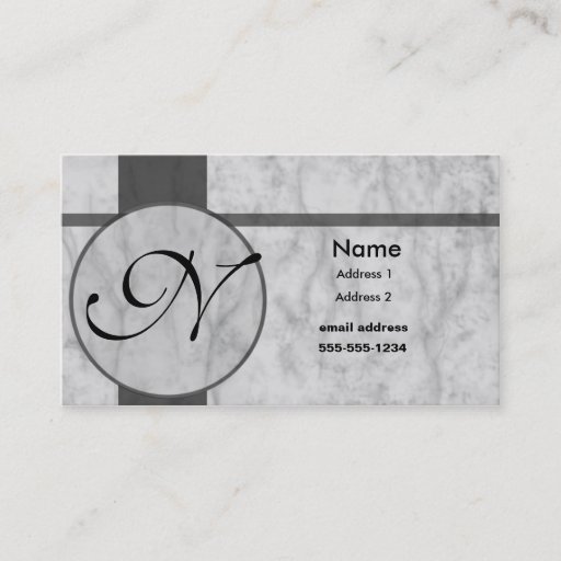 Customizable gray marble inlay business card templates