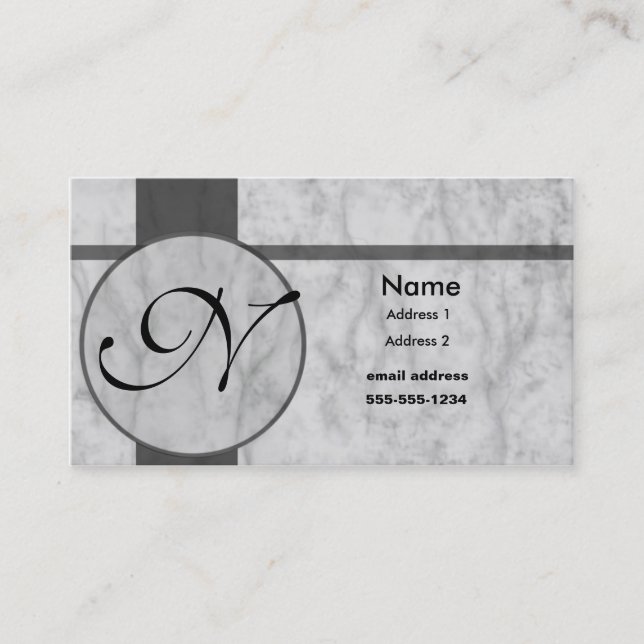 gray marble inlay business card (Front)