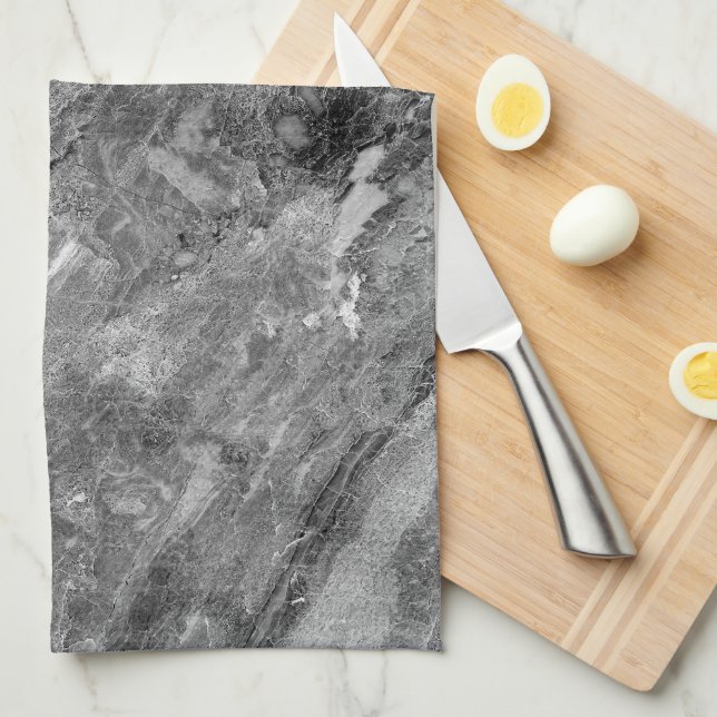 Gray marble kitchen towel (Quarter Fold)