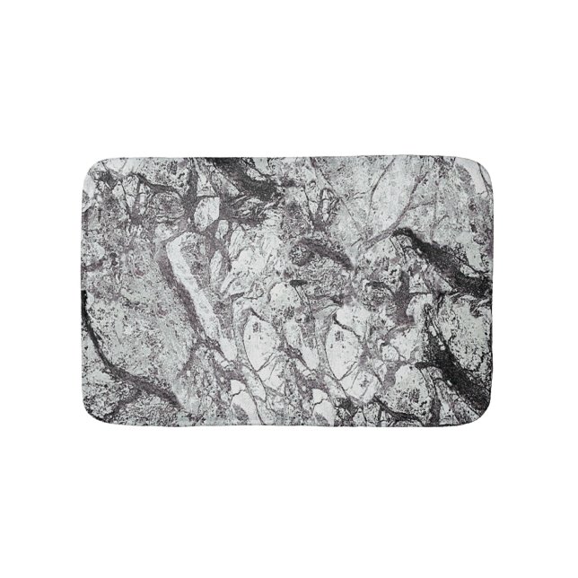 Gray Marble Look Bathroom Mat (Front)