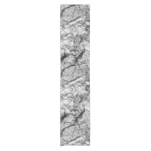 Gray Marble Look Short Table Runner