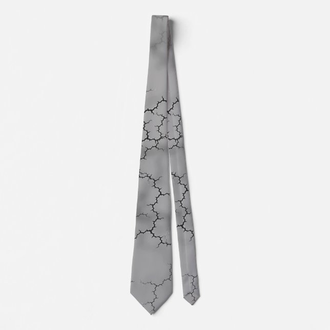 Gray Marble Pattern Father's Day Neck Tie (Front)