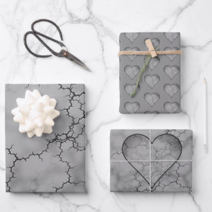 Gray Marble Pattern Father's Day Wrapping Paper Sheets