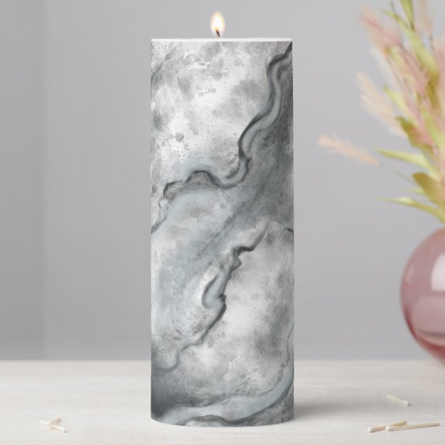 Gray Marble Pillar Candle  (In Situ)