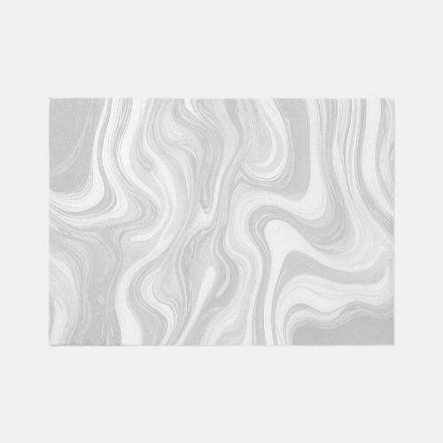 Gray Marble Rug _ Light Grey White Modern Abstract