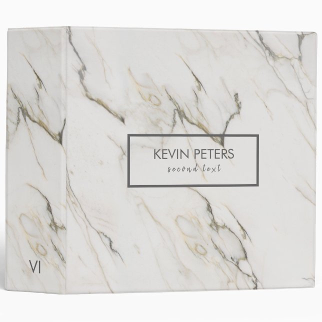 Gray Marble Stone 3 Ring Binder (Front/Spine)