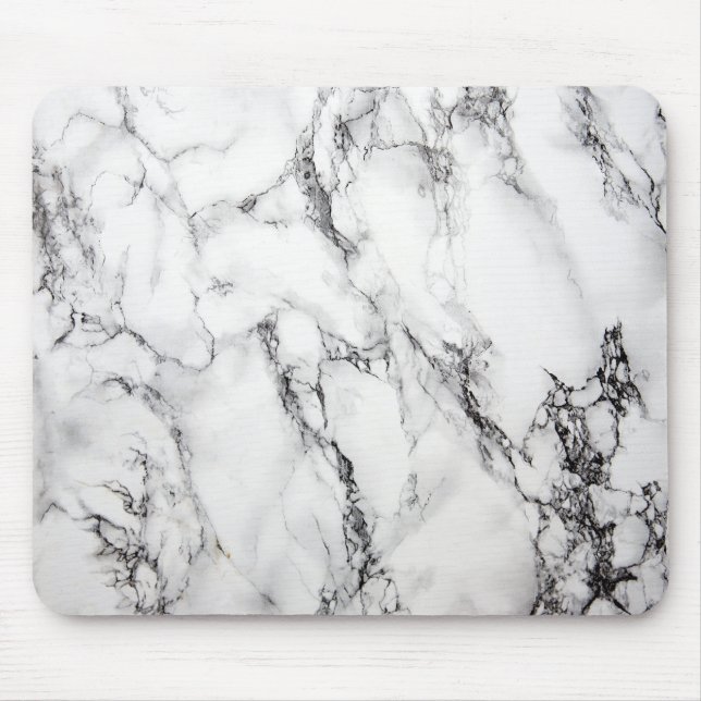 Gray Marble Stone Black Grain Mouse Pad (Front)