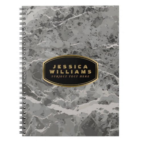 Gray Marble Stone Pattern Texture Print 2 Notebook