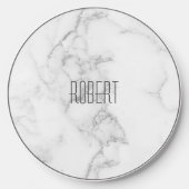 Gray marble stone texture wireless charger  (Front)