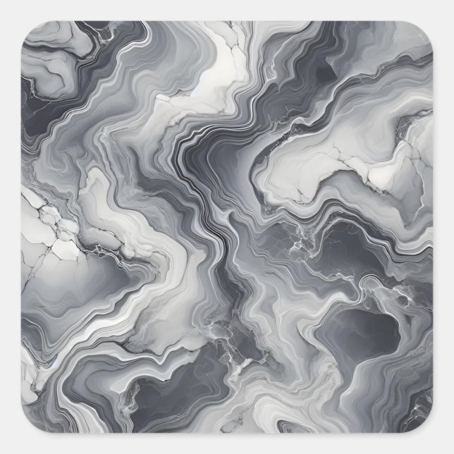 Gray Marble Tile Texture Seamless Patterns Square Sticker (Front)