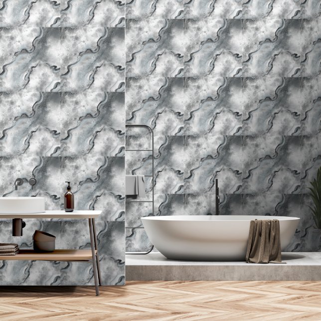 Gray Marble Wallpaper  (Bathroom)