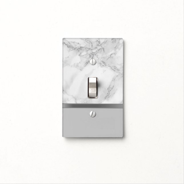 Gray Marble with DIY Background Color Light Switch Cover (In Situ)