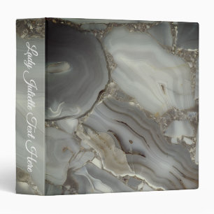 Gray Marble with Gold Vein 3 Ring Binder