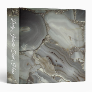 Gray Marble with Gold Vein 3 Ring Binder