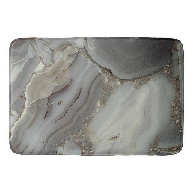 Gray Marble with Gold Vein Bath Mat (Front)