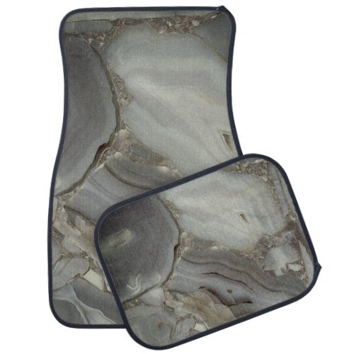 Gray Marble with Gold Vein Car Floor Mat
