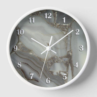 Gray Marble with Gold Vein Clock