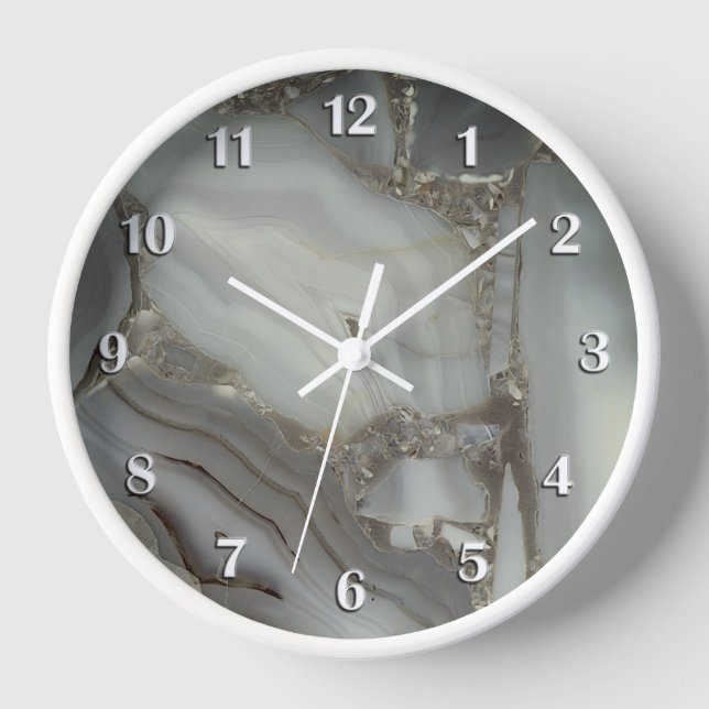 Gray Marble with Gold Vein Clock (Front)