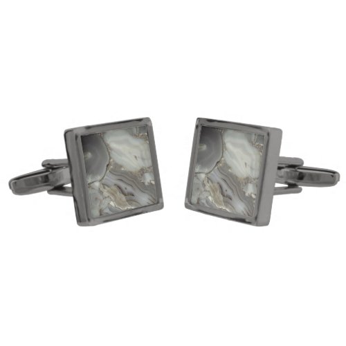 Gray Marble with Gold Vein Cufflinks