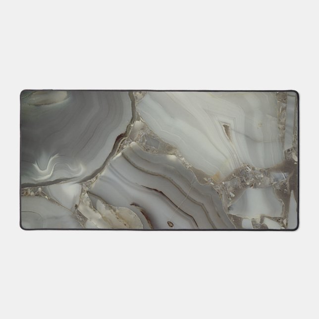 Gray Marble with Gold Vein Desk Mat (Front)