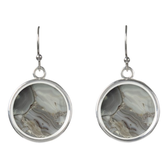 Gray Marble with Gold Vein Earrings (Front)