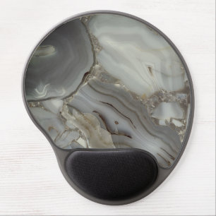 Gray Marble with Gold Vein Gel Mouse Pad