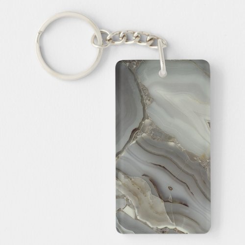 Gray Marble with Gold Vein Keychain