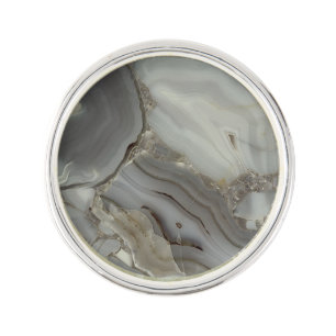 Gray Marble with Gold Vein Lapel Pin