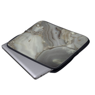 Gray Marble with Gold Vein Laptop Sleeve