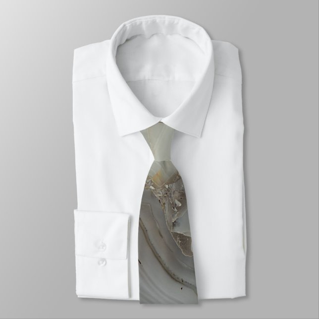 Gray Marble with Gold Vein Neck Tie (Tied)